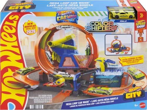 ​Hot Wheels City Mega Loop Car Wash Playset & Color Shifters Vehicle - Image 6