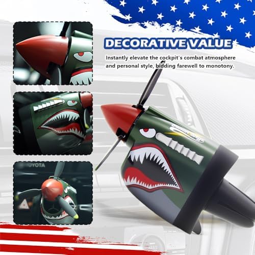 2026 New P-40 Warhawk Car Air Freshener,P-40 Fighter Car Vent Clips with Spinning Propeller for Reducing Odors,Universal Air Vent Decorations for Cars as Gift for Men & Pilots (P-40 Fighter Plane) - Image 5