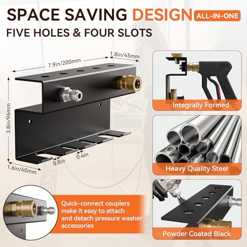 Foam Cannon Wall Mount and Pressure Washer Gun Holder Organizer - Image 2