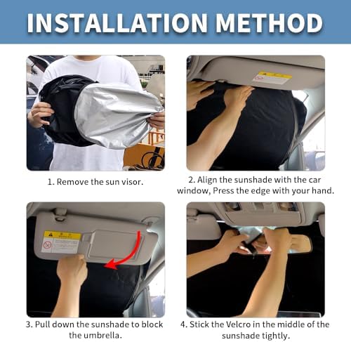 Front Windshield Sun Shade Custom Fit Compatible for BMW 5 Series 528i 535i 530i 525i 540i 520i 530e 545i 550i 535d 2011-2020 Sunshade Foldable UV Ray Reflector Visor Accessories Cover Reflective - Image 6