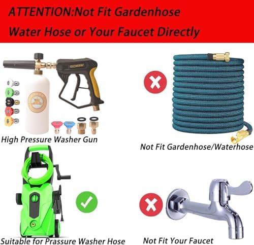 GDHXW X-887 High Pressure Washer Gun with Foam Cannon 2 Adapter 7 Pressure Washer Nozzles,for Car Washing - Image 2