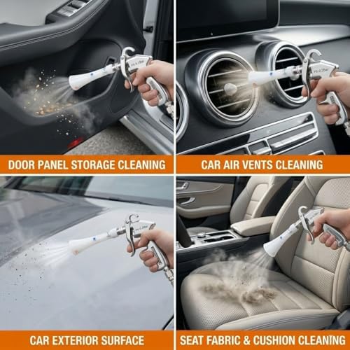 Tornado Car Cleaning Gun with Adjustable Air Flow Nozzle, Air Blower Gun for Car Detailing, High Pressure Dry Cleaning Gun Quickly Blasts Dust & Dirt Works with Air Compressor - Image 6