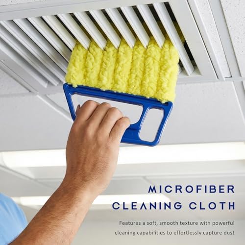 3 PCS Blind Cleaner Duster Tool, 7 Finger Detachable Duster Auto Air Conditioner Cleaning Tool, Washable Dusting Brush Handheld Cleaner for Vehicle Air Vents Blinds (Blue) - Image 4