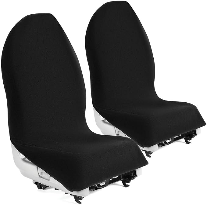 lebogner Car Seat Towel Cover for Post Gym Workout, Running, Swimming, and Hiking, 2 Pack Universal Fit Anti-Slip Waterproof Sweating Bucket Seat Protector for Cars, SUVs and Trucks, Black by lebogner