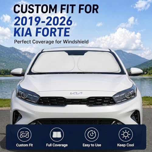 Custom Fit Windshield Sun Shade for Kia Forte 2019-2026 - Image 2