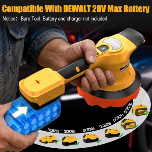 20V Brushless 6-Inch Random Orbital Cordless Buffer Polisher Kit - Image 6
