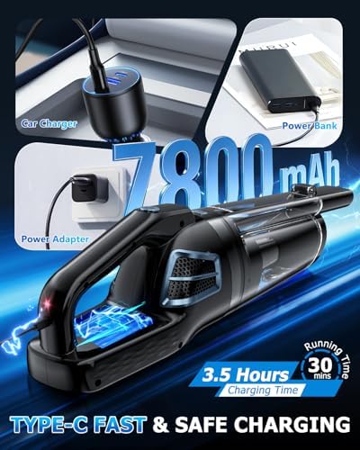 BQYPOWER Handheld Vacuum Cordless Rechargeable, Hand Held Car Vacuum - Image 6