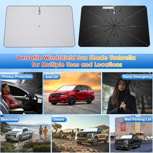 for Windshield Sunshade Umbrella for 2018-2026 Honda Odyssey, Custom Fit Windshield Sun Protector Cover, 6-Layer Heat-Resistant Fabric, Ultra-Strong Fiberglass Frame (for 2018-2026 Honda Odyssey) - Image 6