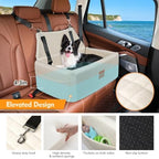 Dog Car Seat for Large Medium Sized Dogs, Washable Car Dog Bed Under 55 lbs | Dog Booster Seat for 2 Small Dogs, Elevated Cushion, Detachable Cover, Pet Car Seat with Storage Pockets, 2 Safety Belts - Image 3
