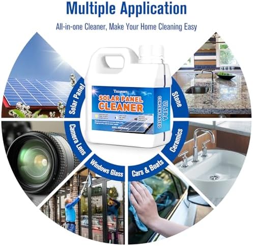 Teexpert Solar Panel Cleaner (32oz Makes 150 Gallons), Ultra Concentrated Glass & Solar Panel Cleaning, Pro Streak-Free Ultra Quick Dry Remove Dirt, Dust, Droppings, Oils, Fingerprints & Water Spots - Image 5