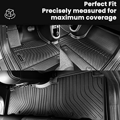 AUXKO All Weather Floor Mats for Honda Passport 2026 | High Wall,All-Weather,All Season,Odorless,Anti Slip,Rain&Salt Resistant,TPE Material,Black,Accessories,Pet Friendly - Image 4