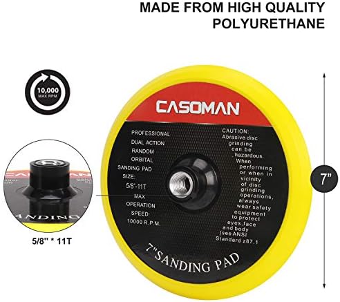 CASOMAN 7-Inch Buffing and Polishing Pad Kit, 7 Pieces 7" Polishing Sponge, Waxing Buffing Pad Kit - Image 3