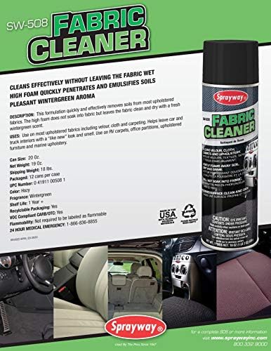 Sprayway Fabric Foam Cleaner , Net 19 Oz. (SW508) - Image 2