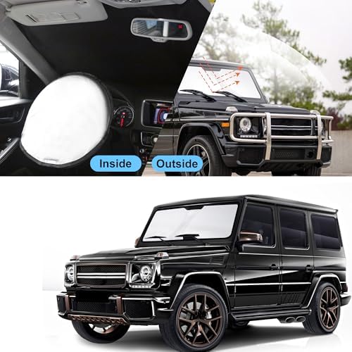 TINGLU Sun Shade for Mercedes Benz G W463 G550 G55 G63 G65 1990-2018(Not for 2019-2021 Mercedes Benz G Class) Accessories Windshield Sun Shade Window Shade UV Rays Protection Sun Visor Cover - Image 6