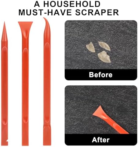 9 Pieces Plastic Scraper, No-Scratch Paint Scraper Tool Portable Car Crevice Cleaning Tool Multi-use Kitchen Scraper Small Sticker Remover for Tight Spaces, Crevices, Food, Labels, Oil Stains, Dirt - Image 5