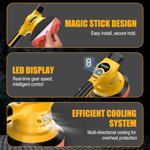 20V Brushless 6-Inch Random Orbital Cordless Buffer Polisher Kit - Image 7