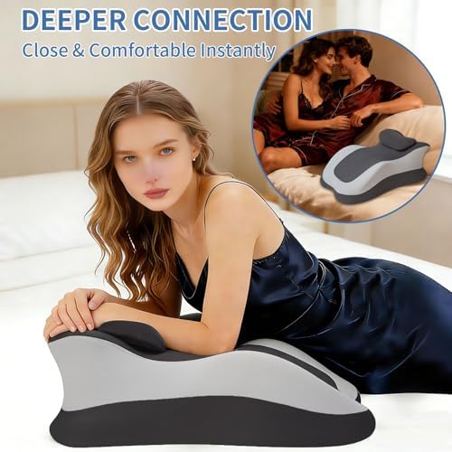 Intimacy Pillow & Sweet Spot Pillow for Couples - Ergonomic Memory Foam Cushion, Multi-Use Wedge Pillow for Daily Rest, Breathable Removable Cover, High-density Foam, Ideal for Bedroom, Dual Gray - Image 6