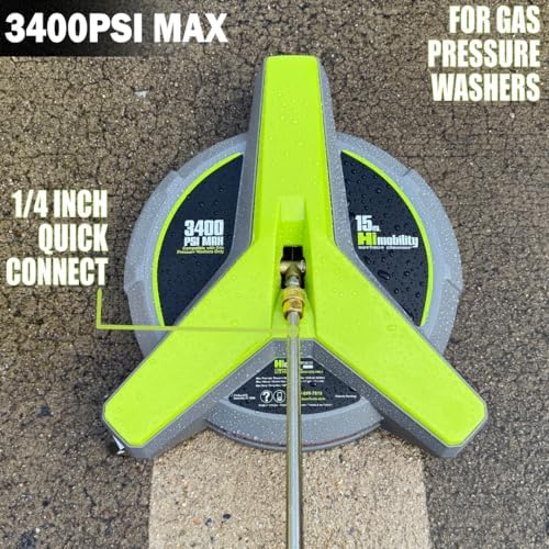 HiClean 15" Gas Pressure Washer Surface Cleaner with Wheels, Grey - Image 6