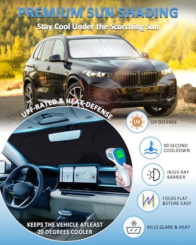 Sunshade for X5 Windshield Sun Shade for BMW X5 2019-2025 2026 Accessories Foldable Front Window Shield Cover Sun Visor Protector Block UV Rays - Image 2