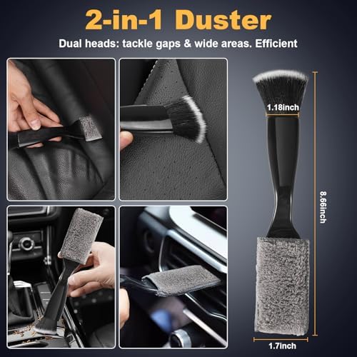 8Pcs Car Detailing Kit,160g Gel,Dual Vent Brush,Boars Hair for Auto - Image 4