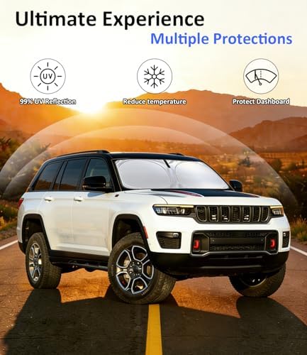 Windshield Sun Shade for 2021-2026 Jeep Grand Cherokee & L Shield - Image 3