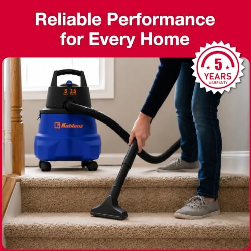 Koblenz WD-5 L2 Wet Dry Vacuum Cleaner, Blower, Shop Vac 3.5 PHP, 5 Gallon - Image 4