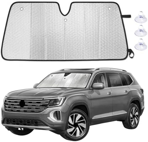 EcoNour Foldable Sun Shade Fit for Volkswagen Atlas 2018-2023 2024 2025 by EcoNour