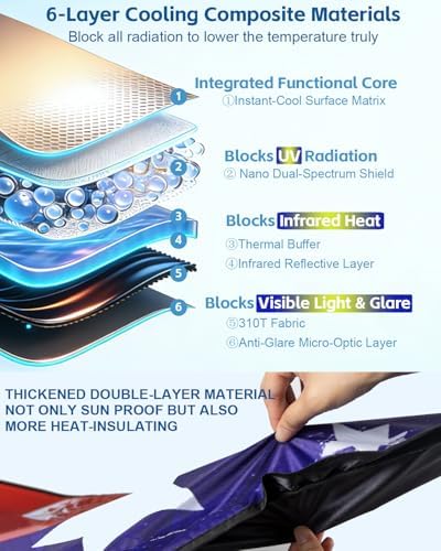 Windshield Sun Shade for Chevy Silverado/GMC Sierra 1500 2500 3500(SLT/AT4/Denali) 2026 2025-2019 Front Window Sun Visor Protector Flag Pattern Foldable Block UV Ray Windshield Sunshade - Image 3