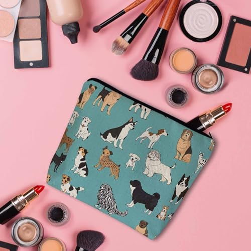 Dogs Cosmetic Bags For Women, Pet Puppy Dachshund Pug Dogs Cute Roomy Makeup Bag Toiletry Bag Accessories Organizer Storage Bags Makeup Pouch For Travel Business Gym Camping Bathroom - Image 3