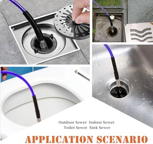 100FT Sewer Jetter Kit for Pressure Washer, 5800PSI Drain Cleaner Hose - Image 5