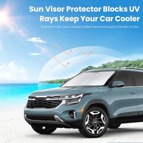 Windshield Sunshade for 2021-2024 2025 2026 Kia Seltos Window Shades Cover - Image 5