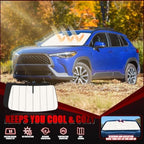Windshield Sun Shade for Toyota Corolla Cross 2022-2026, Front Window Visor Accessories, Folding Design Blocks Heat & UV Rays Maintain Cool Interior and Save Space - Image 2