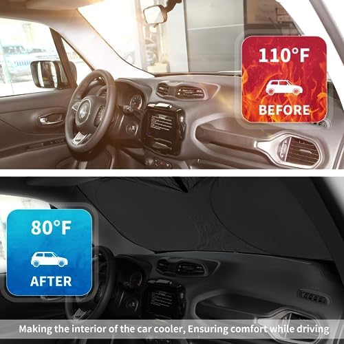 Windshield Sun Shade for Jeep Patriot Renegade 2015-2024 2025 2026 - Image 3