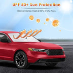 for Umbrella Sunshade for Car Windshield 2023-2026 Honda Accord Custom Fit Windshield Sun Protector Cover 6-Layer Heat-Resistant Fabric, Ultra-Strong Fiberglass Frame (for 2023-2026 Honda Accord) - Image 3