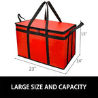 Bodaon 2-Pack Insulated Food Delivery Bag for Hot/Cold Meal, XXX-Large Cooler Bags, Pizza Delivery Bag for Commercial Delivery, Insulated Grocey Thermal Bag, Red - Image 2