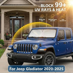 Custom Fit Windshield Sun Shade for Jeep Gladiator 2020-2025, Double Layer 240T Front Window Visor, Foldable UV Ray Blocking Summer Car Accessory - Image 2