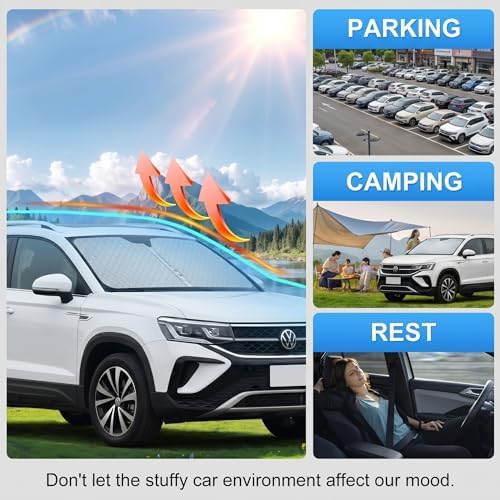 Custom Fit Windshield Sun Shade for Volkswagen VW Taos 2022-2026 - Image 6
