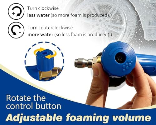 ESP Car Wash Foam Cannon, 1/4" Quick Connect Foam Gun with Adjustable Spray, Alloy Body, Wide Mouth Bottle & Versatile Converter for Car Cleaning & Outdoor Use - Image 2