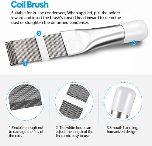 Hommtina 3 Pcs Air Conditioner Condenser Fin Comb/Cleaning Brush, Coil Cleaner Whisk Brush with Window Blinds Brush Dust Cleaner for Refrigerator Evaporator Radiator - Image 3