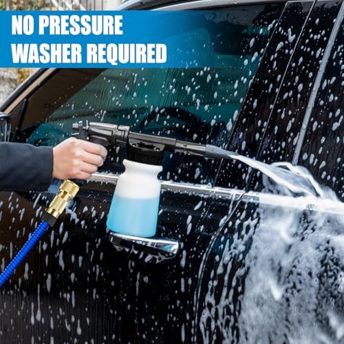 ZIMISI Car Wash Foam Gun, Foam Cannon for Hose, Professional Car Foam Sprayer with 6 Levels Foam Concentration, Spray Gun Cleaner, Connects to Any Garden Hose (Black) - Image 4