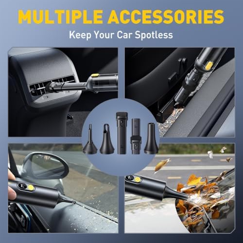 AUXITO Car Vacuum Portable Cordless 14000Pa Suction, Handheld Vacuum Blow & Suction 2 in 1, Small Vacuum Cleaner Hand Held Vacuum for Car, Home, Pet, Office, Ideal Gifts for Men & Women (Black) - Image 4