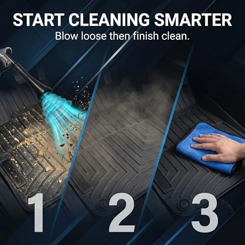 Tornado Air Gun - Durable Air Blaster for Car Detailing with Brush Nozzle, Storage Bag, 3 Compressor Adaptors & Microfiber Towel - Requires Compressor, Easy to Set Up - Image 6