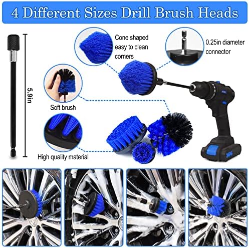 TTRCB 27Pcs Car Detailing Kit, Car Cleaning Kit, Car Detailing Brush Set, Drill Brush Set, Car Detailing Brushes, Car Wash Kit, Car Accessories, Car Cleaning Supplies for Interior, Exterior, Wheels - Image 4