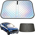 Foldable Windshield Sunshade | 5-Layer Laser Reflective Oxford Fabric Car Sun Shade with Steel Frame | UV Protection Heat Shield Sun Visor | Keeps Interior Cool & Protects Dashboard L(58 * 31 inch) by CarSunshade