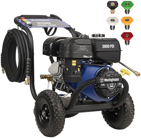 Westinghouse WPX3800 Gas Pressure Washer, 3800 PSI and 3.6 GPM, Onboard Soap Tank, Spray Gun and Wand, 5 Nozzle Set, for Cars/Fences/Driveways/Homes/Patios/Furniture, Black by Unknown