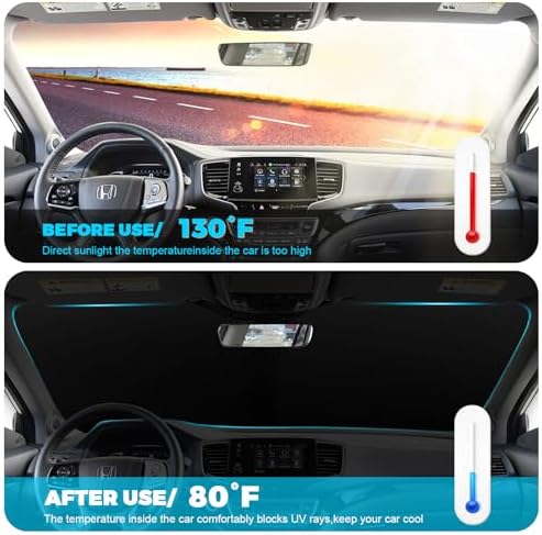 Foldable Front Windshield Sunshade fit for Honda Pilot 2016-2025 2026 - Image 5