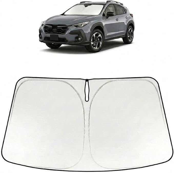 Proadsy Custom Fit Car Windshield Sun Shade for 2024-2026 Subaru Crosstrek | 240T Heat Shield, Drops Temp 54°F, Blocks 99% UV, Prevents Dashboard Cracking, Summer Parking & Beach Trips, Easy Twist-Fold by Proadsy