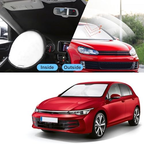TINGLU Sun Shade for Volkswagen VW Golf/Rabbit/GTI/R32 MK6 5K 2009-2014 Accessories Windshield Sun Shade Window Shade UV Rays Protection Sun Visor Cover with Steering Wheel Sunshade Storage Bag - Image 6