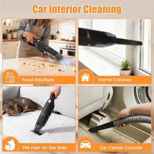 Cordless Handheld Vacuum, 15KPa Car Vacuum, Hose, Dock, 2 Filters - Image 5