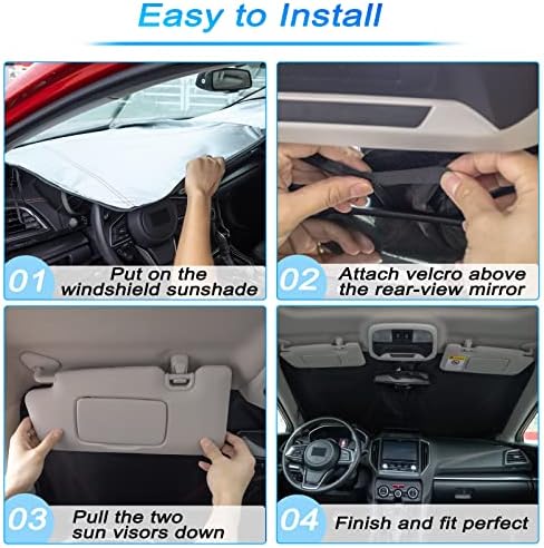 Foldable Front Window Windshield Sunshade Compatible with 2019-2026 Chevy Silverado/GMC Sierra 1500, 2020-2026 Chevy Silverado/GMC Sierra 2500/3500 HD Accessories Sun Heat UV Rays Protection - Image 5